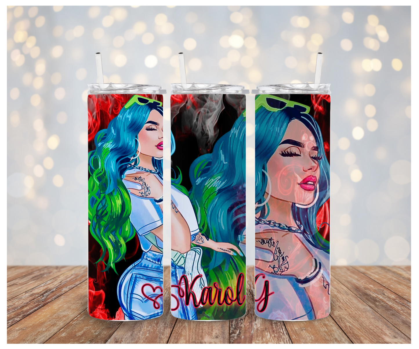 Karol g Cartoon Tumbler Sublimation Transfer