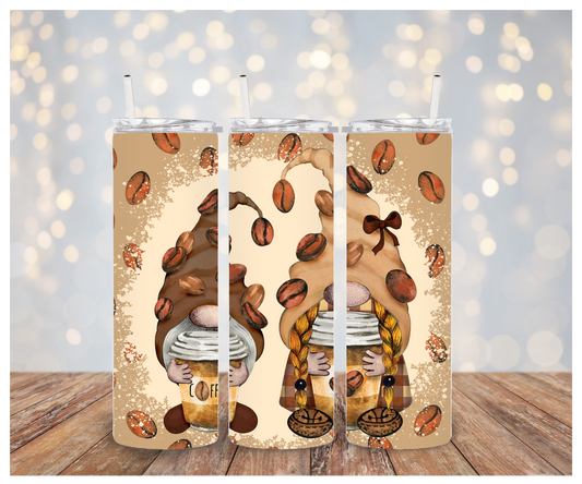 Gnomes Coffee Tumbler Sublimation Transfer