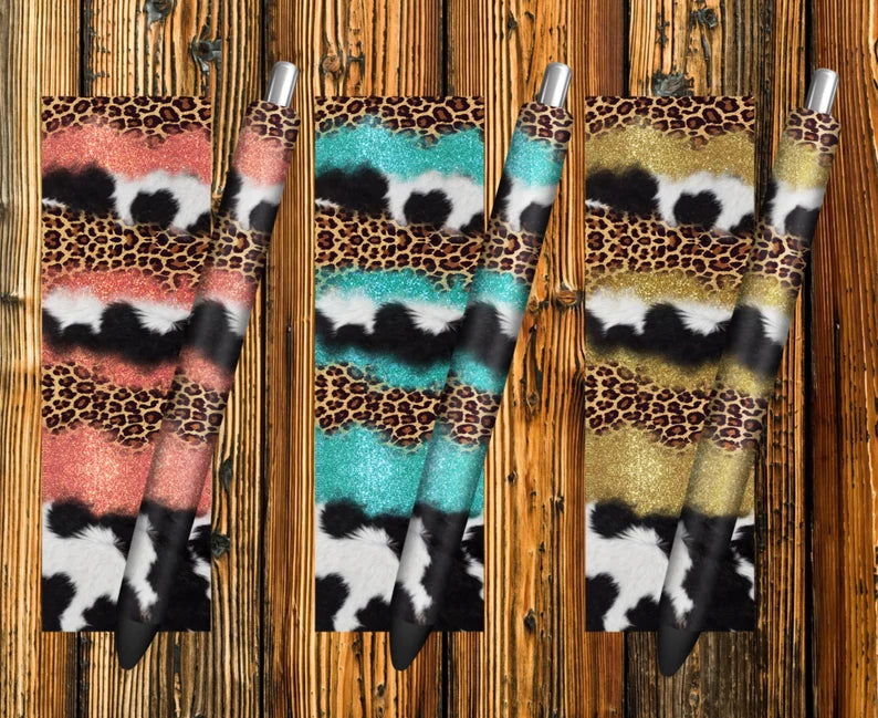 Leopard Cowhide (pack of 3) Pen Wrap