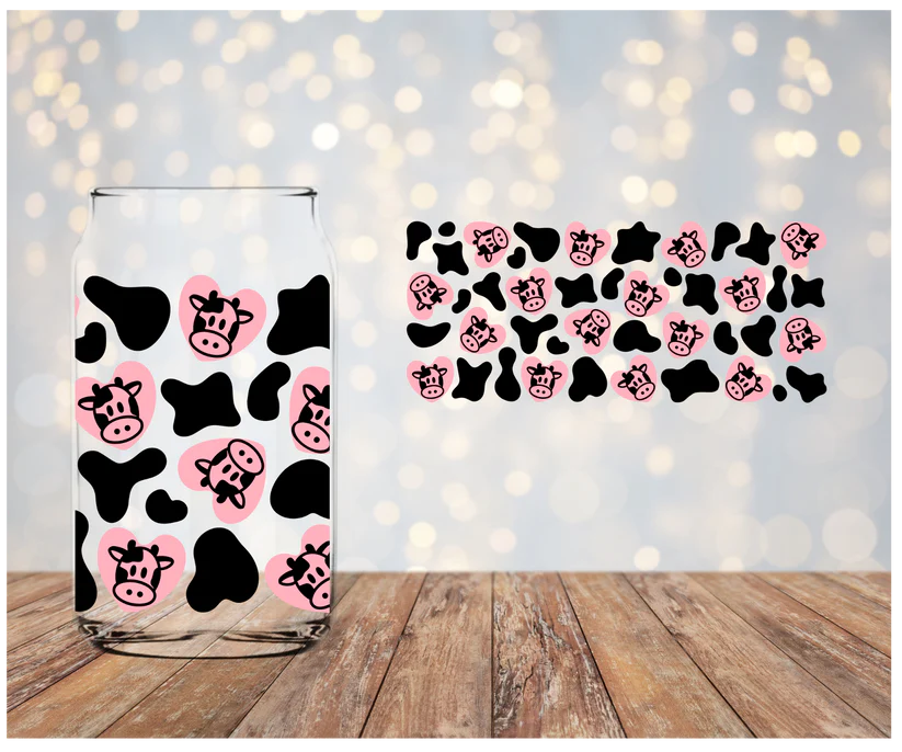 Pink/Blk Cow Libbey Wrap