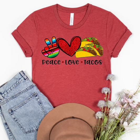 Peace love tacos (clear film screen)